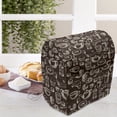 thumbnail image 3 of Brown and White Stand Mixer Cover, Hand Drawn Style Pattern with Coffee Tea Cups Donuts and Sweets, Kitchen Appliance Organizer Bag Cover with Pockets, 5 Quarts, Dark Brown and White, by Ambesonne, 3 of 4