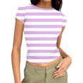 thumbnail image 2 of Xuyuer Print Fitted Pencil Top - Women's Casual Unstructured Round Neck Short Sleeve Shirt Matching Set for Office Chic Ensembles, Dinner Date Nights & Modern Separates Wardrobe Styling, 2 of 5