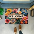 thumbnail image 4 of Hearth & Gear 3D Floral Print Doormat Set Modern Bath Rug And Entryway Carpet With High Absorbency Machine Washable Floor Mat For Bathroom Front Door Indoor D Throw Blankets for Couch Styles Blanket, 4 of 4