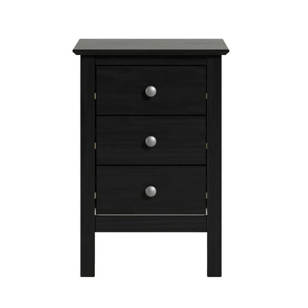 JelaThree Drawer End Table/Nightstand Black
