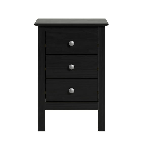 JelaThree Drawer End Table/Nightstand Black