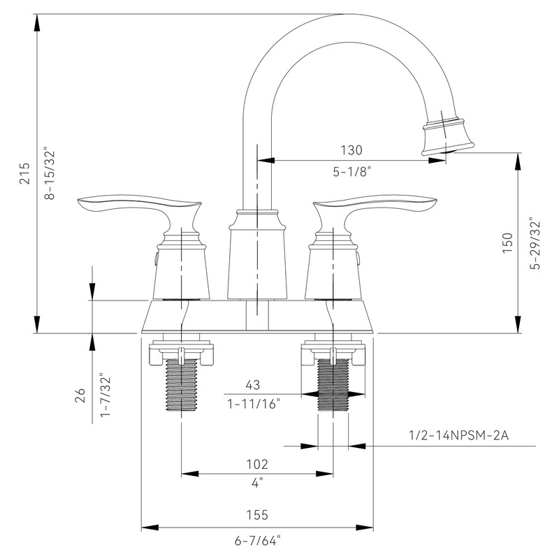 AUKTOPT Bathroom Faucet 3 Hole, Centerset 4 Inch Faucet 2 Handle Bathroom Sink Faucet Lead-Free with Pop up Drain, Matte Black
