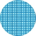thumbnail image 1 of Ahgly Company Indoor Round Patterned Bright Turquoise Blue Area Rugs, 4' Round, 1 of 1