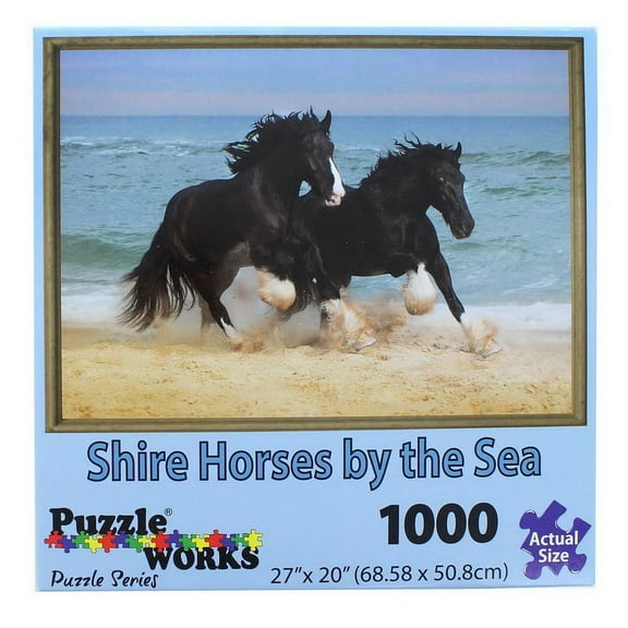 PuzzleWorks 1000 Piece Jigsaw Puzzle | Shire Horse By The Sea