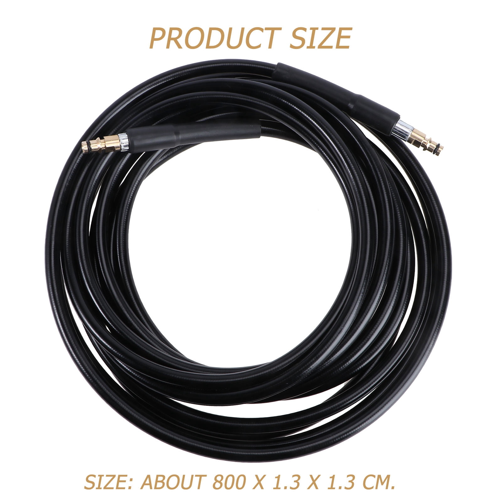 OUNONA Black Rubber Washing Machine Hose Durable Flexible Design for Electronic Cold Cleaning Machine 8M