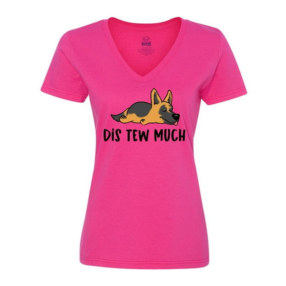 Inktastic Napping Dis Tew Much German Shepherd Women's V-Neck T-Shirt