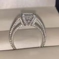 thumbnail image 2 of 2Ct Princess Cut Simulated Diamond Cluster Solitaire With Accents Women's Engagement Ring 14K White Gold Plated Silver For Her, 2 of 5