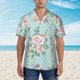 thumbnail image 2 of Fotbe Vintage Floral Camisa Hawaiana para Hombre Unisex – Camisa Casual de Verano con Botones de Manga Corta de Algodón y Lino,3X-Large, 2 of 7