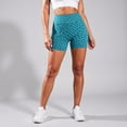 thumbnail image 6 of Active Women's Seamless Leopard Print Biker Shorts with High Waist and Scrunch Detail - Medium, Blue, 6 of 6