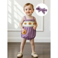 thumbnail image 6 of Rovasas Baby Girl Plaid Overall Romper Tiger Smocked Sleeveless Bodysuit, 6 of 9