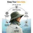 thumbnail image 5 of GearTOP Wide Brim Sun Hat for Men and Women - Mens Bucket Hats with UV Protection for Hiking - Beach Hats for Women UPF 50+ (Army Green, 7-7 1/2), 5 of 10