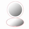 thumbnail image 1 of Espejo de maquillaje portátil plegable con aumento de 10X y 12 LED (rosa), 1 of 14