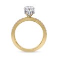 thumbnail image 4 of IGI Certified Lab Grown Diamond Engagement Ring | Center 9x6mm Oval Cut Criss Cross Solitaire Promise Rings For Women In 18k Solid Yellow Gold | F-G, VS-SI Quality (1.60 Ctw) Ring Size-9, 4 of 7