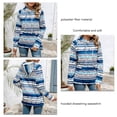 thumbnail image 3 of Sudadera Con Capucha Para Mujer, Sudadera De Fibra De Poliéster, Manga Larga, Rayas Coloridas, Con Capucha, Cordón De Lana, Cómoda Para Ir De Compras ANGGREK Raya Fina Azul XL, 3 of 6