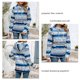 thumbnail image 5 of Sudadera con Capucha para Mujer Patrones Estampados De Rayas De Colores Sudadera De Lana con Cordón Y Capucha De Manga Larga para Uso Diario Rayas Finas Azules S, 5 of 6