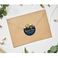 thumbnail image 2 of Darling Souvenir Round 45 Pieces Rose Floral Thank You Stickers Personalized Bride Groom Names And Date Envelope Seals-Navy Blue, 2 of 4