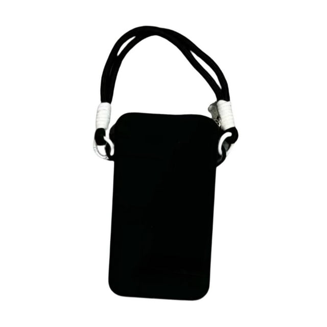 Soporte Para Teléfono De Silicona Con Bolsa Colgante Con Cremallera Para Uso Diario Al Aire Libre, Compras, Color Negro