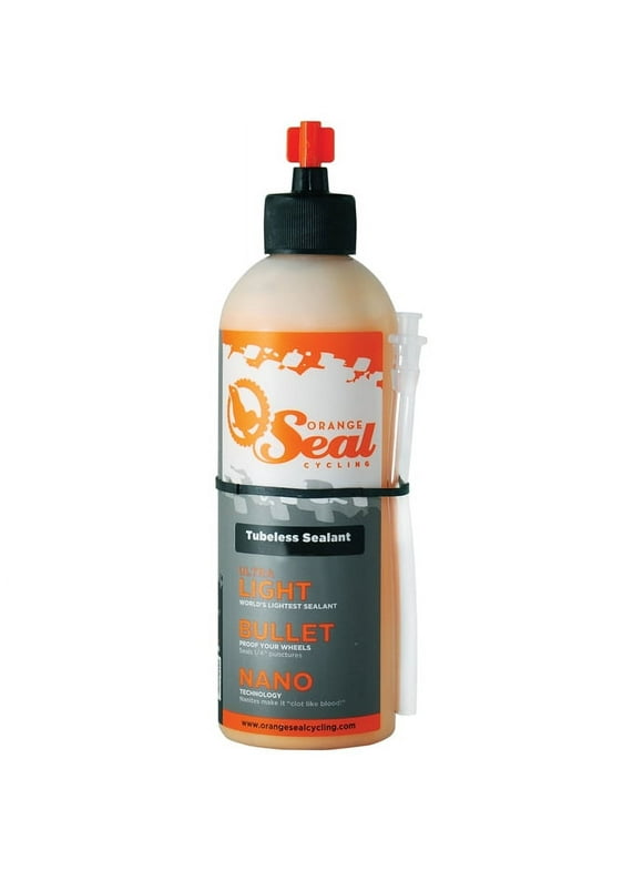 Orange Seal Cycling Tubeless Bicycle Tire Sealant Bottle 8oz w/ Valve Injector
