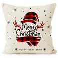 thumbnail image 1 of Panxico Housses de Coussin de Noël, Ornements de Noël Rouges, Housses de Coussin Joyeux Noël 18 X 18 Pouces 4 Styles au Choix Décorations de Noël en Solde, Housses de Coussin, Liquidation, 1 of 1