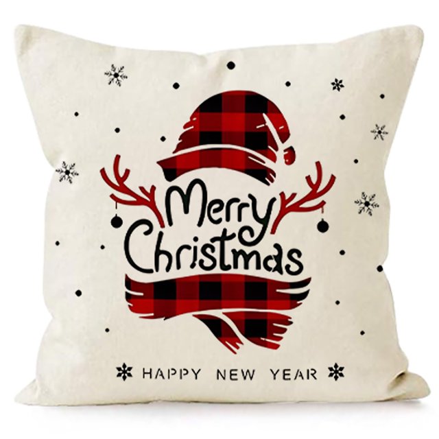 Panxico Housses de Coussin de Noël, Ornements de Noël Rouges, Housses de Coussin Joyeux Noël 18 X 18 Pouces 4 Styles au Choix Décorations de Noël en Solde, Housses de Coussin, Liquidation