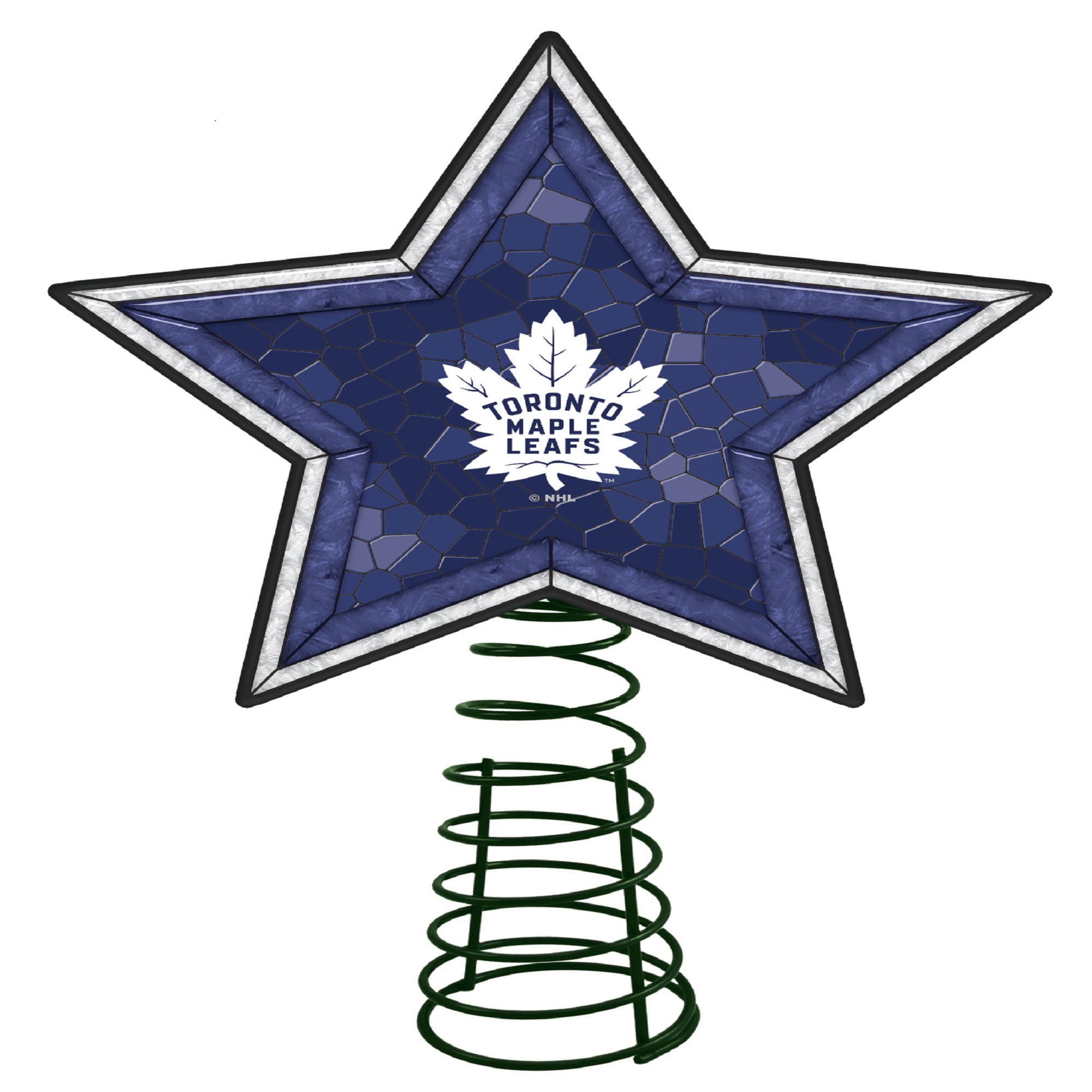 10" Lighted Blue and White Star NHL Toronto Maple Leafs Christmas Tree