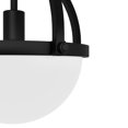 thumbnail image 4 of Hunter - Wedgefield 1-light Matte Black, Medium Size Pendant Light, Dimmable, Formal Style, Sphere Shaped, for Bedrooms, Dining, Living Rooms - 48054, 4 of 7