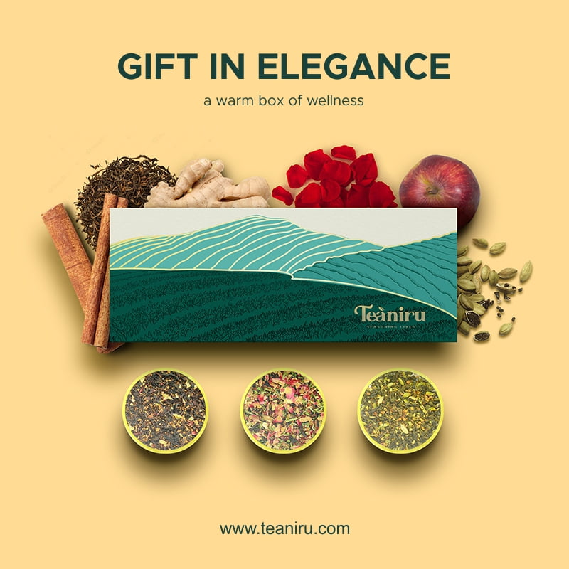 Teaniru - Assorted Premium Tea Gift Box l 3 Aromatic & Exotic Flavors l Loose Leaf's 100 servings