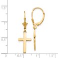 thumbnail image 2 of 14K Yellow Gold Cross Leverback Earrings, 2 of 2