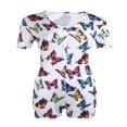 thumbnail image 3 of Body pour Femmes Manches Longues Col en V Profond Bodycon Extensible Justaucorps Bouton Court Pyjama Rose TG, 3 of 4