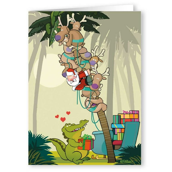 Look Out Below! - Funny Holiday Christmas Cards - 18 Cards and 19 Envelopes