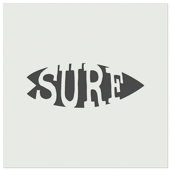 Surfing Surfboard Fun Text DIY Cookie Wall Craft Stencil - 5.5 Inch