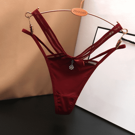 Fulorrnie Underwear for Women Seamless G String Comfort No Show Panty Cute Thong Cheeky Elastic Waist Panties  Wine  One Size
