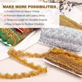 thumbnail image 3 of Uxcell 15 Yards Light gold Trim Sequins Ribbon, 1.6 Inch Width Sequins Lace Trim Flat Glitter Braid Fabric for Sewing Crafts Dresses Costumes Supply, 3 of 6