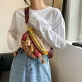 thumbnail image 3 of Weave Crossbody Bags Female Tassel Waist Bag Retro Leather Shoulder Packs, 3 of 4
