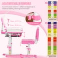 thumbnail image 4 of Qaba Kids Desk and Chair Set Height Adjustable Student Writing Desk, Pink, 4 of 10