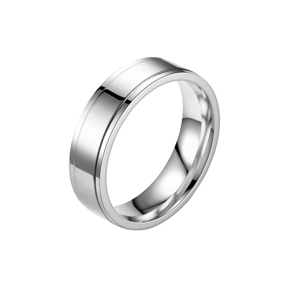 HOARBOEG Ring for Women and Men Gifts on Valentine's Day Bright Surface Colorfast Stainless Steel Couple Titanium Steel Ring