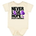 thumbnail image 3 of Inktastic Never Lose Hope Epilepsy Awareness with Balloons and Purple Ribbon Boys or Girls Baby Bodysuit, 3 of 5