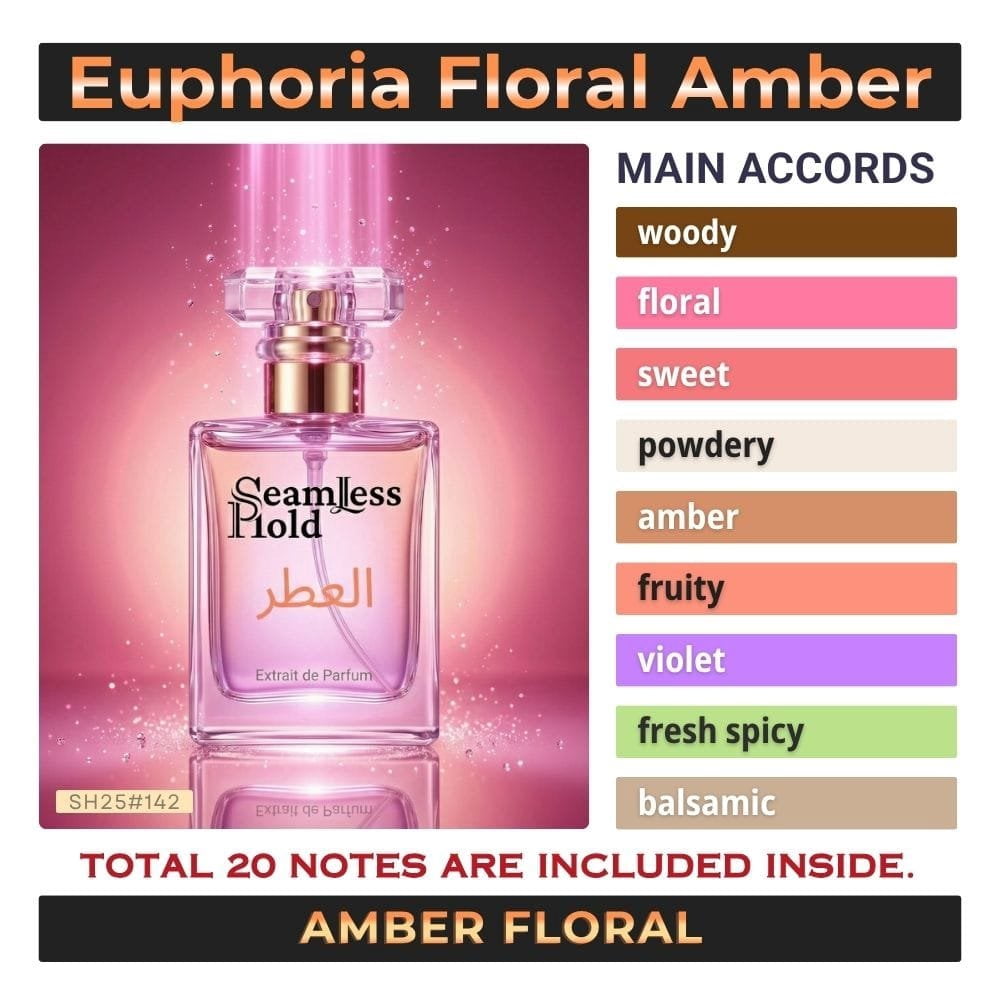 Seamless Hold Euphoria Floral Amber Woody Perfume for Women Parfum | Inspired Luxury Fragrance | Long-Lasting Scent - 1 oz (30 ml)