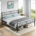 thumbnail image 2 of VECELO Queen Size Bed Frame with Headboard, Metal Platform Bed Frame/Mattress Foundation, No Box Spring Needed, Easy Assembly, Black, 2 of 7