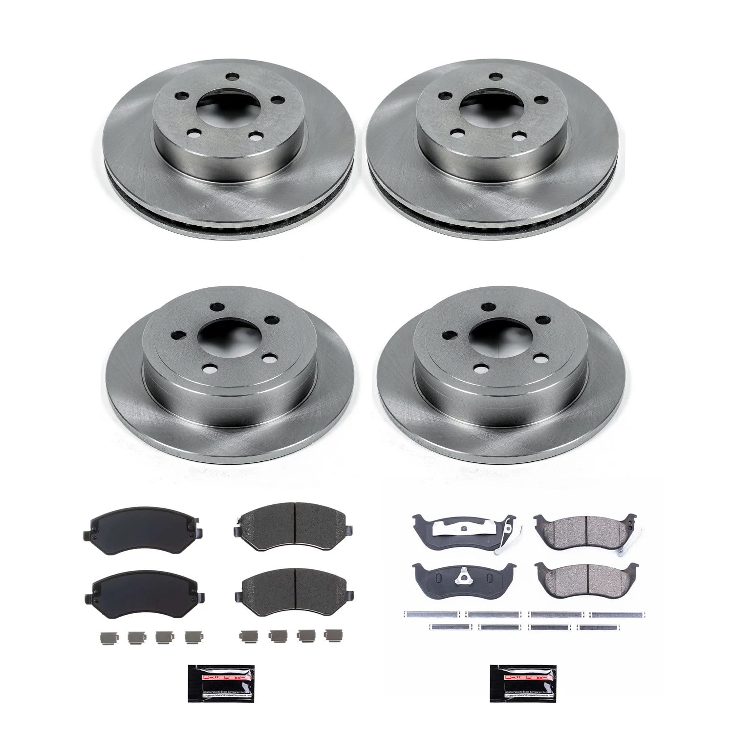 Power Stop Front and Rear Stock Replacement Brake Pad and Rotor Kit KOE2162