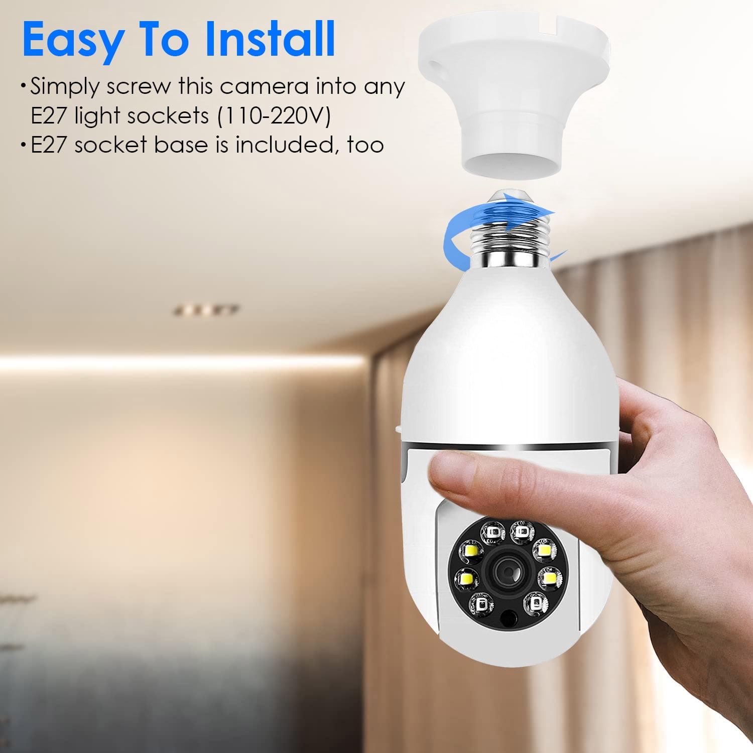 TeqHome WiFi Camera 1080P HD Outdoor Night Vision APP Control Waterproof Security Dome Camera Digital Zoom Audio Surveillance Camera