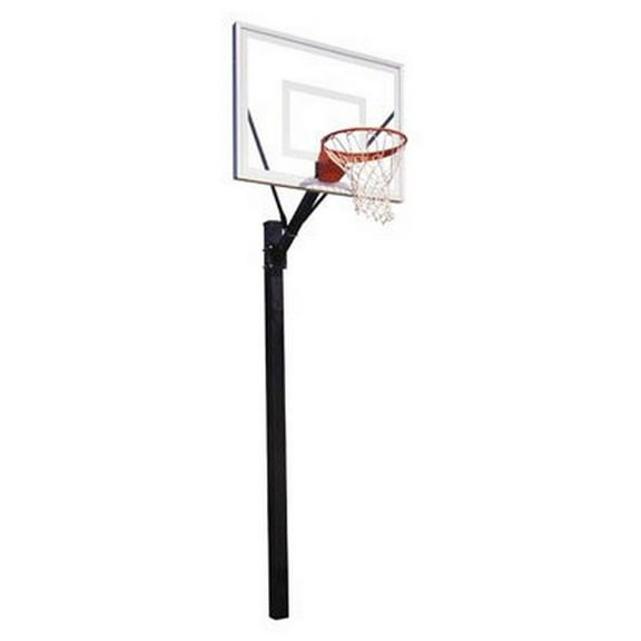 First Team Sport II Steel-Acrylic In Ground Fixed Height Basketball System44; Black