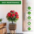 thumbnail image 4 of |8019|21in artificial begonia ball tree 2 pack-stunning fake silk topiary trees para home decor garden patio & indoor use in red begonia|, 4 of 7