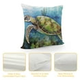 thumbnail image 4 of JEUXUS  Throw Pillow Cover Sea Turtle Ocean Theme Nautical Animal Underwater Marine Plants Seaweed Pattern Wildlife Decor Lumbar Pillow Case Cushion for Sofa Couch Bed Standard Queen, 4 of 5