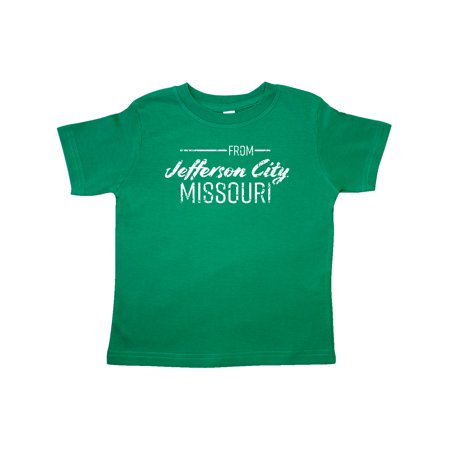 

Inktastic From Jefferson City Missouri in White Distressed Text Gift Toddler Boy or Toddler Girl T-Shirt