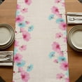 thumbnail image 5 of Table Runners 70 Inches Long Dress Scarves, Blue Pink Flowers Farmhouse Coffee/Dining/Kitchen Table Decor, Holiday Table Runner, Spring Garden Floral Rustic Burlap 13x70 Inch, 5 of 9