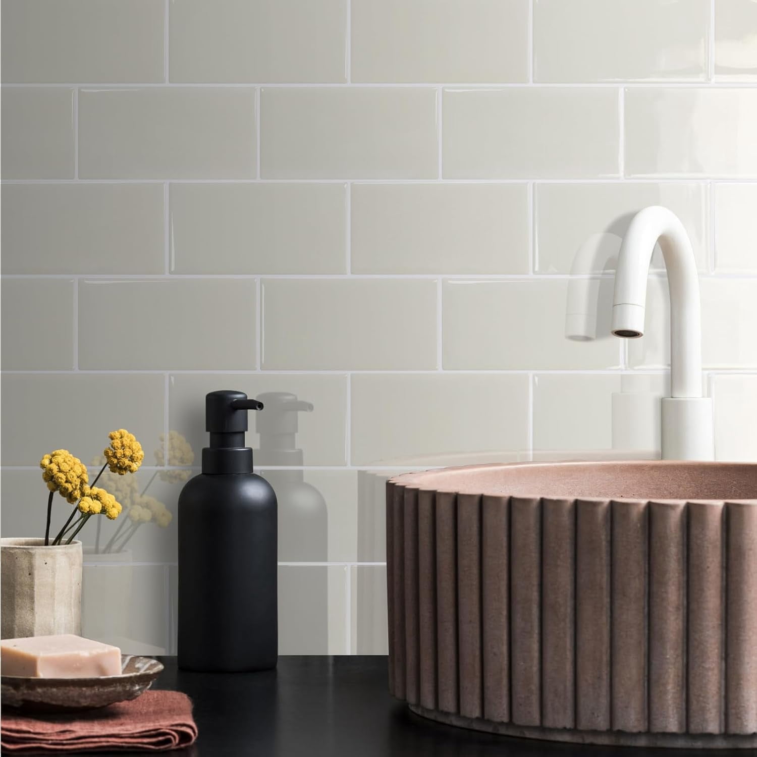 10-Sheet Subway Tile Peel and Stick Backsplash, Self Adhesive Vinyl Wall Tiles, Stick on Backsplash for Kitchen and Bathroom(Thicker Design)