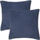 thumbnail image 1 of Funda de Almohada Decorativa de pana a rayas PiccoCasa Azul marino 45 x 45 cm 2 Paquete, 1 of 11