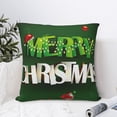 thumbnail image 4 of Yiaed Merry Christmas Print Pillow Covers Super Soft Decorative Square Throw Pillow Covers Case Cushion Covers for Sofa Couch Bedroom Car Decor（No pillow core）-12"x12", 4 of 7