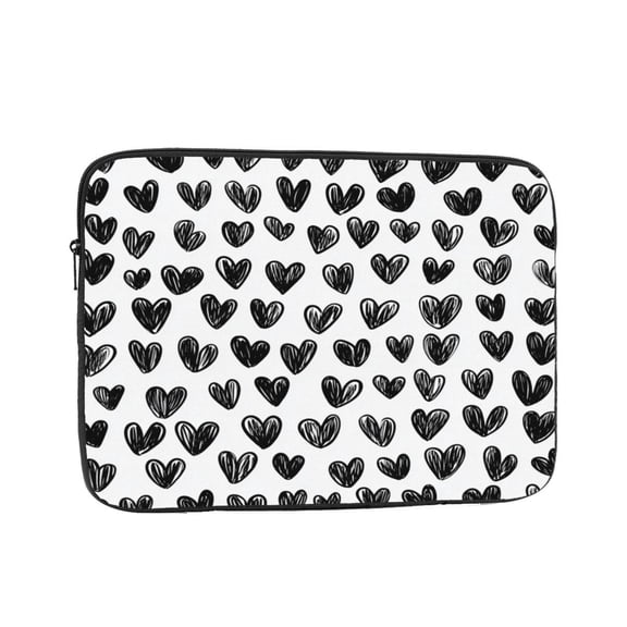Laptop Sleeve Bag Compatible For iPad MacBook Air Pro Tablet Computer PC notebook Protective Fit in 10/12/13/14/15/16/17 inch Size Black Heart (3)